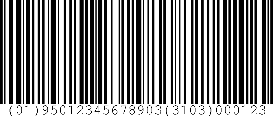 Example GS1 128 barcode