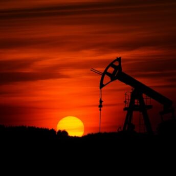 Oil Extraction at Sunset