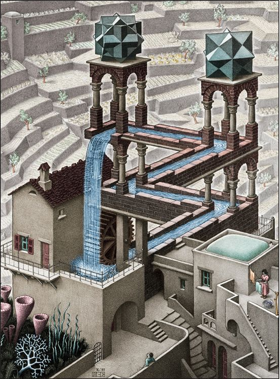 'Waterfall' by M.C. Escher