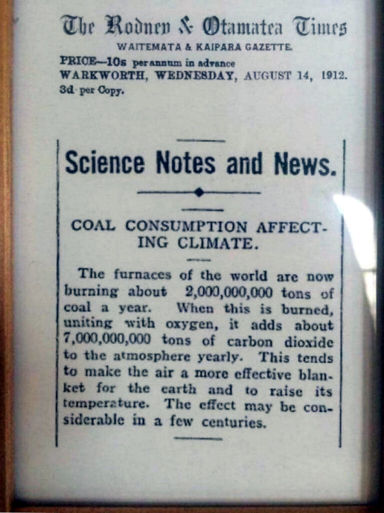 1912, Coal Impacting Climate